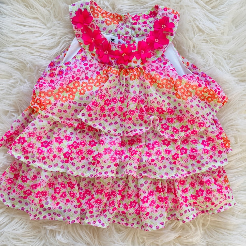 Kids Headquarters Floral Ruffle Tank Top Toddler Girl 2T